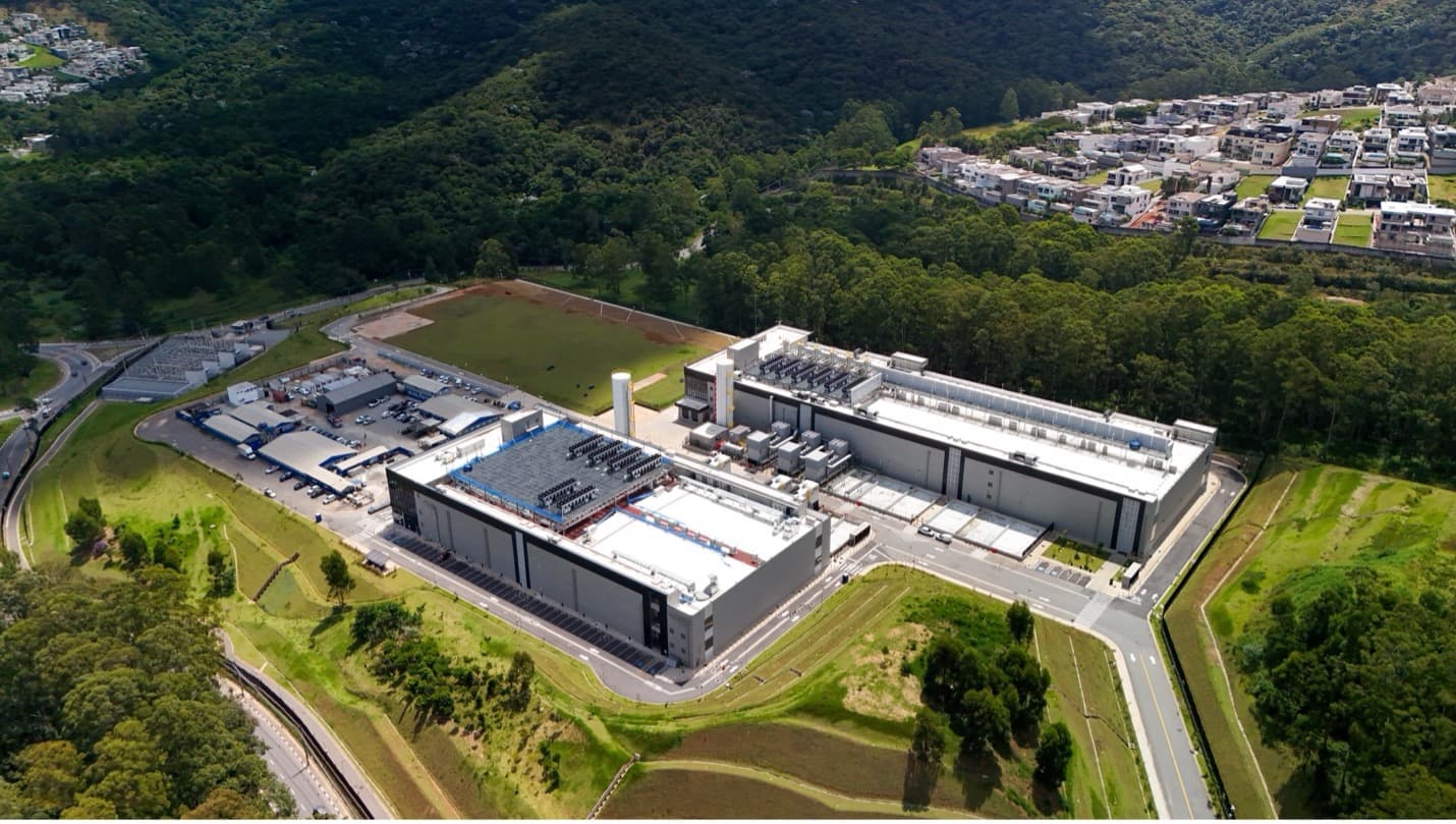 Vista aérea do data center Equinix SP6 em Santana de Parnaíba, na região metropolitana de São Paulo